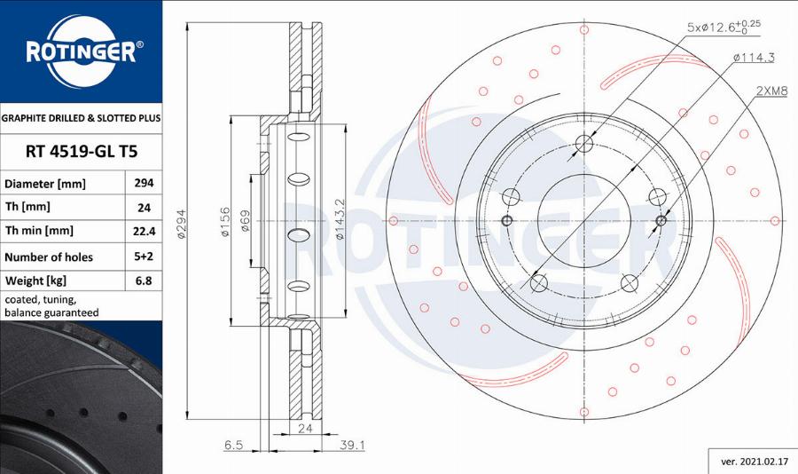 Rotinger RT 4519-GL T5 - Jarrulevy inparts.fi