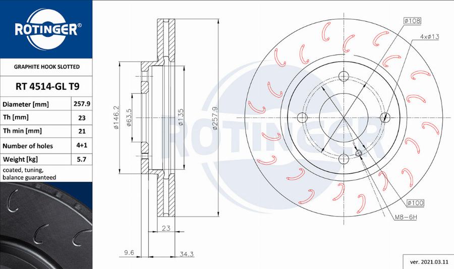 Rotinger RT 4514-GL T9 - Jarrulevy inparts.fi