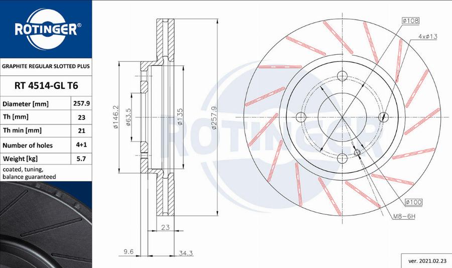 Rotinger RT 4514-GL T6 - Jarrulevy inparts.fi