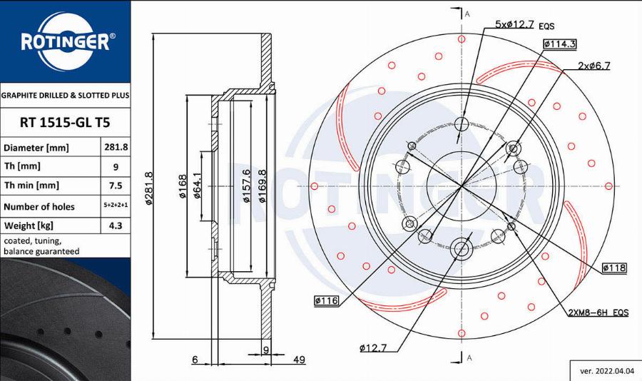 Rotinger RT 1515-GL T5 - Jarrulevy inparts.fi