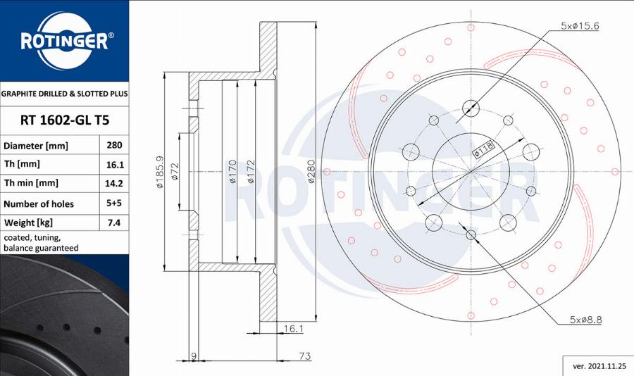 Rotinger RT 1602-GL T5 - Jarrulevy inparts.fi