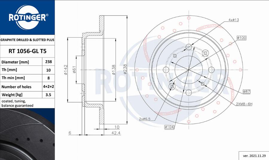 Rotinger RT 1056-GL T5 - Jarrulevy inparts.fi