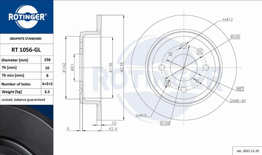 Rotinger RT 1056-GL - Jarrulevy inparts.fi