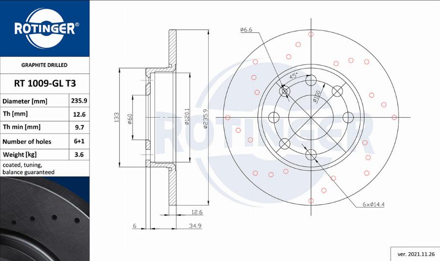 Rotinger RT 1009-GL T3 - Jarrulevy inparts.fi