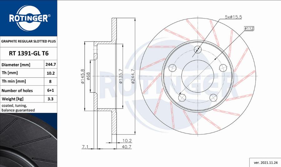 Rotinger RT 1391-GL T6 - Jarrulevy inparts.fi