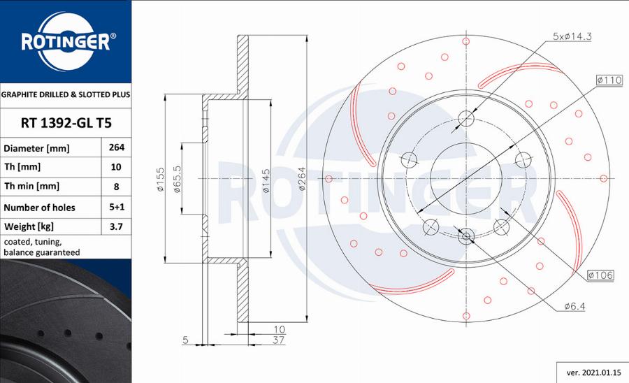 Rotinger RT 1392-GL T5 - Jarrulevy inparts.fi