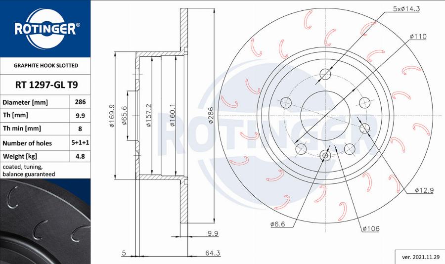 Rotinger RT 1297-GL T9 - Jarrulevy inparts.fi