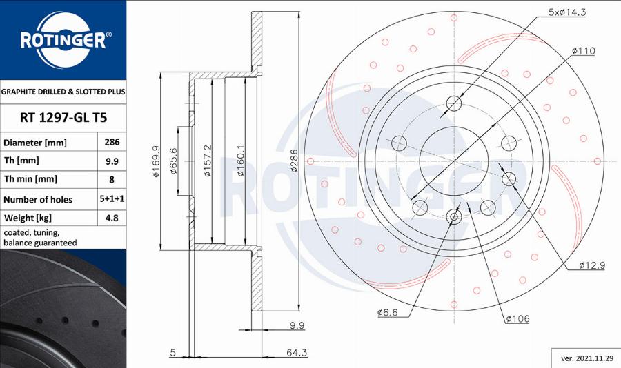 Rotinger RT 1297-GL T5 - Jarrulevy inparts.fi