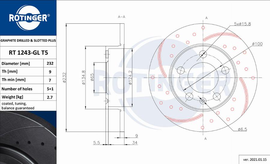 Rotinger RT 1243-GL T5 - Jarrulevy inparts.fi