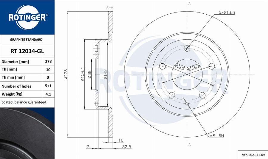 Rotinger RT 12034-GL - Jarrulevy inparts.fi