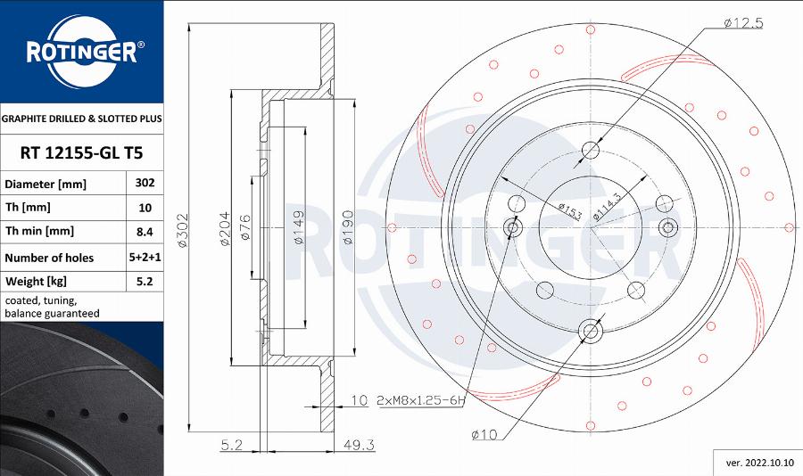 Rotinger RT 12155-GL T5 - Jarrulevy inparts.fi