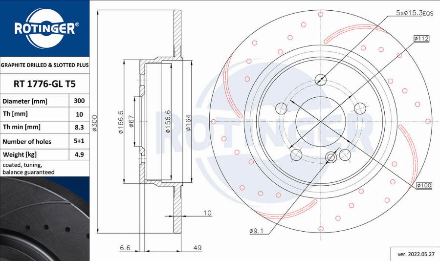 Rotinger RT 1776-GL T5 - Jarrulevy inparts.fi