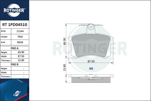 Rotinger RT 1PD04510 - Jarrupala, levyjarru inparts.fi