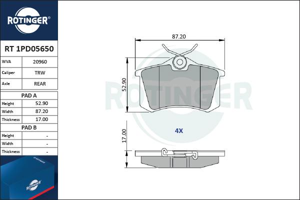 Rotinger RT 1PD05650 - Jarrupala, levyjarru inparts.fi