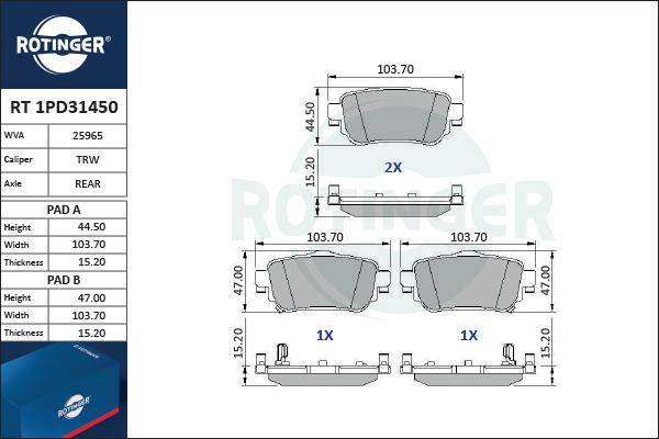 Rotinger RT 1PD31450 - Jarrupala, levyjarru inparts.fi