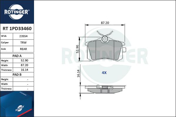 Rotinger RT 1PD33460 - Jarrupala, levyjarru inparts.fi