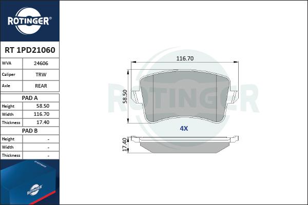 Rotinger RT 1PD21060 - Jarrupala, levyjarru inparts.fi