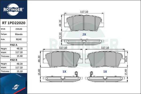 Rotinger RT 1PD22020 - Jarrupala, levyjarru inparts.fi