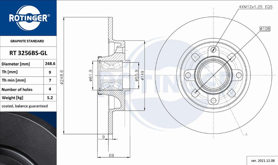 Rotinger RT 3256BS-GL - Jarrulevy inparts.fi