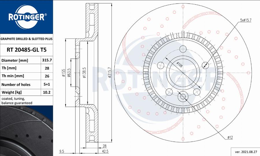 Rotinger RT 20485-GL T5 - Jarrulevy inparts.fi