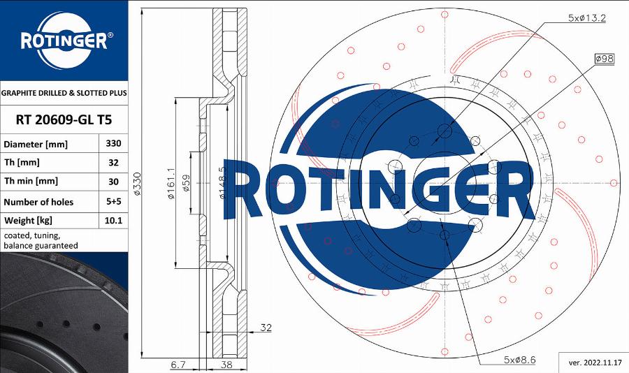 Rotinger RT 20609-GL T5 - Jarrulevy inparts.fi