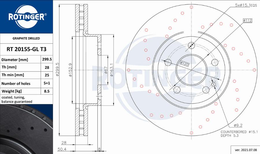 Rotinger RT 20155-GL T3 - Jarrulevy inparts.fi