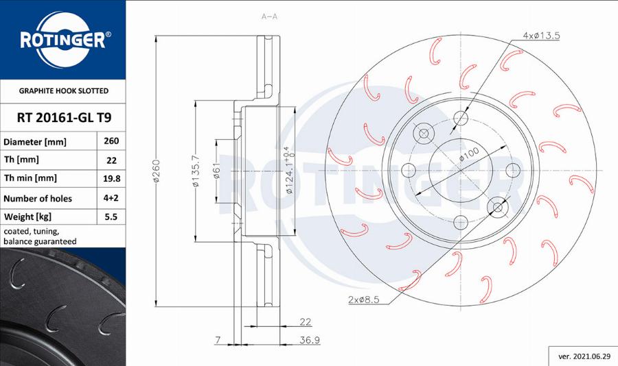 Rotinger RT 20161-GL T9 - Jarrulevy inparts.fi