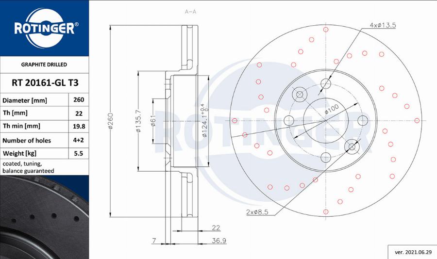 Rotinger RT 20161-GL T3 - Jarrulevy inparts.fi