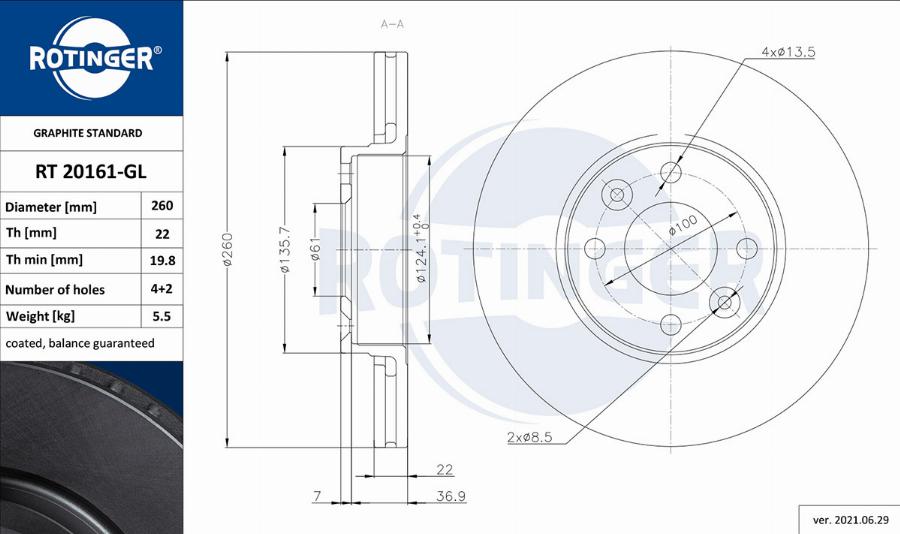 Rotinger RT 20161-GL - Jarrulevy inparts.fi