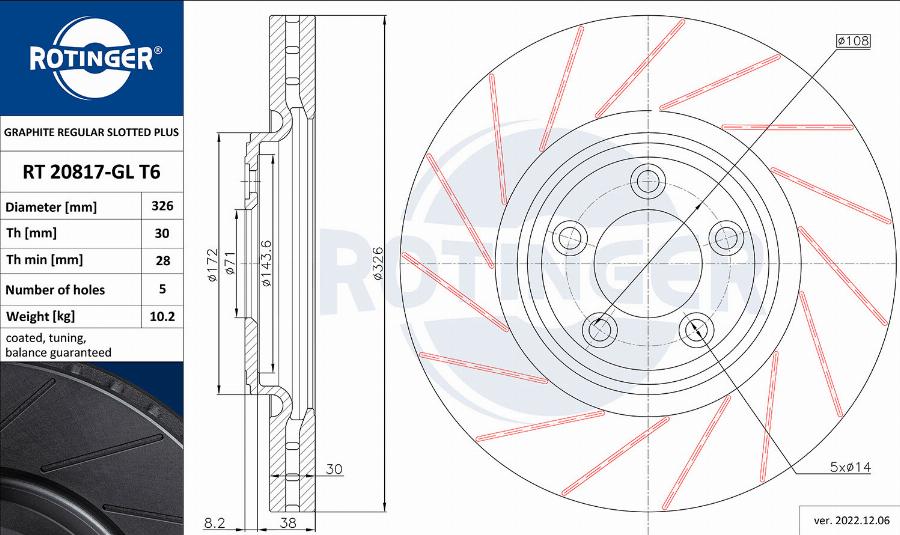 Rotinger RT 20817-GL T6 - Jarrulevy inparts.fi