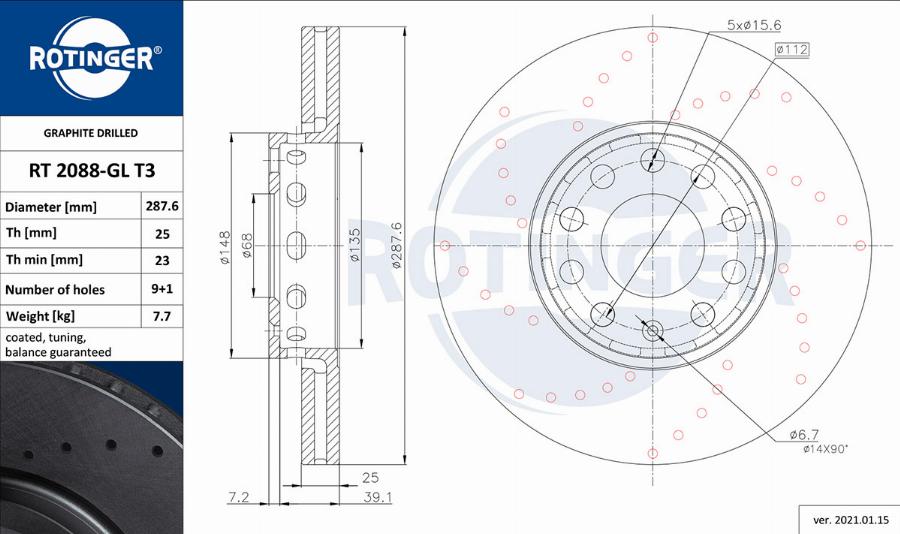 Rotinger RT 2088-GL T3 - Jarrulevy inparts.fi