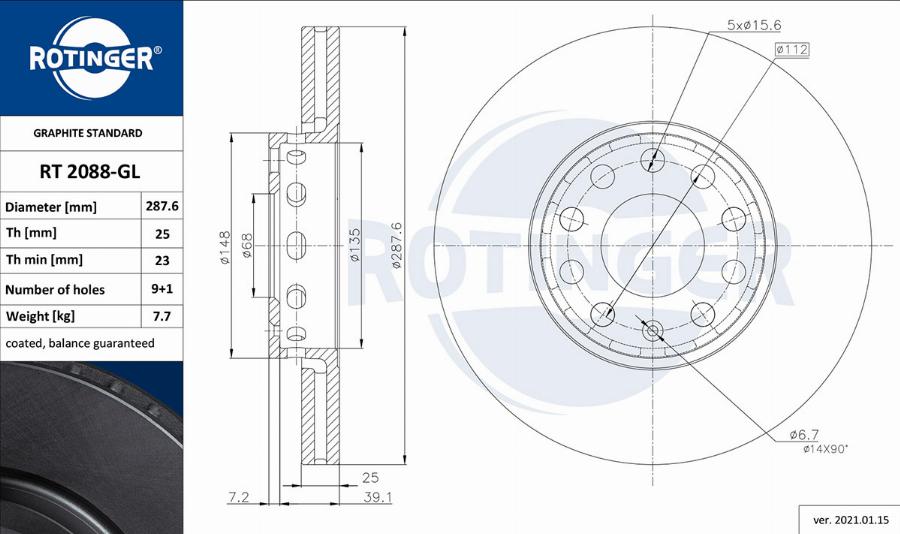 Rotinger RT 2088-GL - Jarrulevy inparts.fi