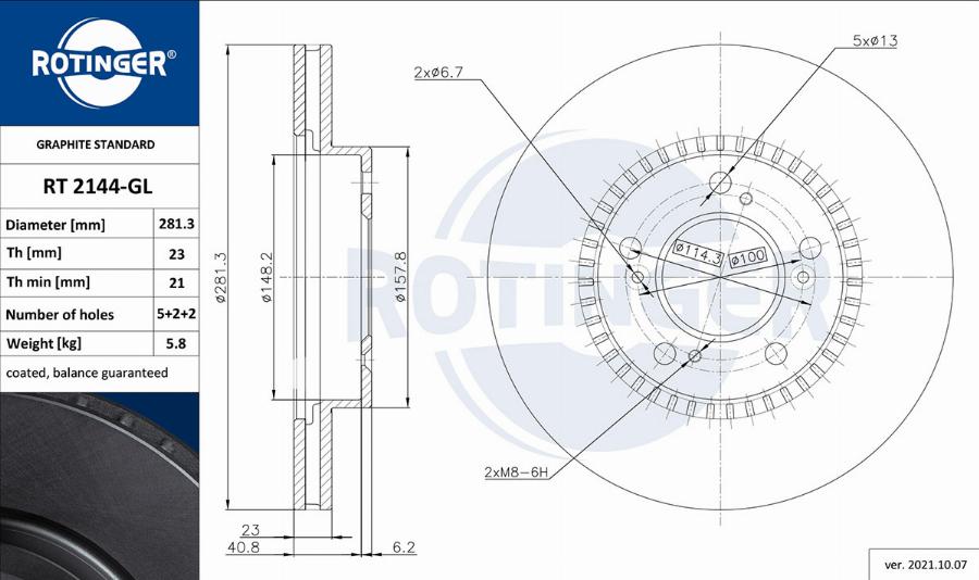 Rotinger RT 2144-GL - Jarrulevy inparts.fi