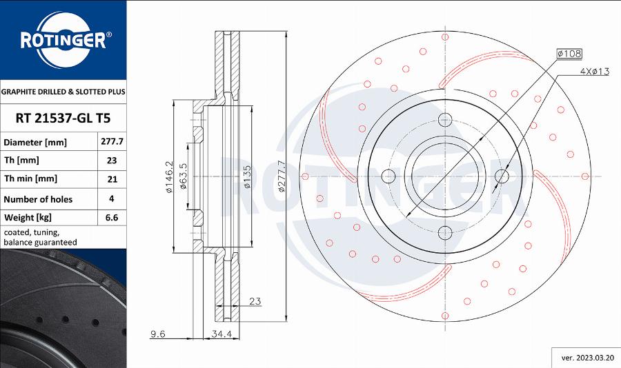 Rotinger RT 21537-GL T5 - Jarrulevy inparts.fi