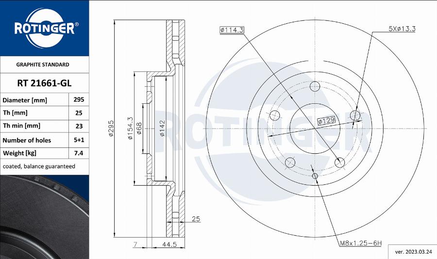 Rotinger RT 21661-GL - Jarrulevy inparts.fi