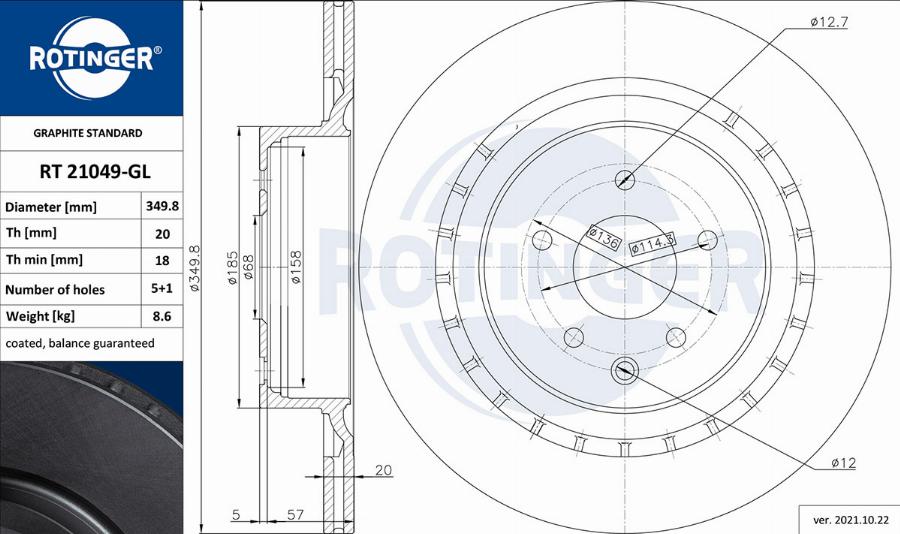 Rotinger RT 21049-GL - Jarrulevy inparts.fi