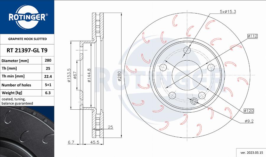 Rotinger RT 21397-GL T9 - Jarrulevy inparts.fi