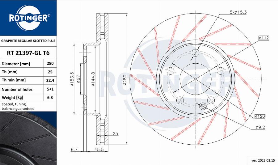 Rotinger RT 21397-GL T6 - Jarrulevy inparts.fi