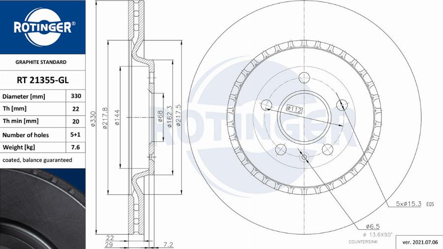 Rotinger RT 21355-GL - Jarrulevy inparts.fi