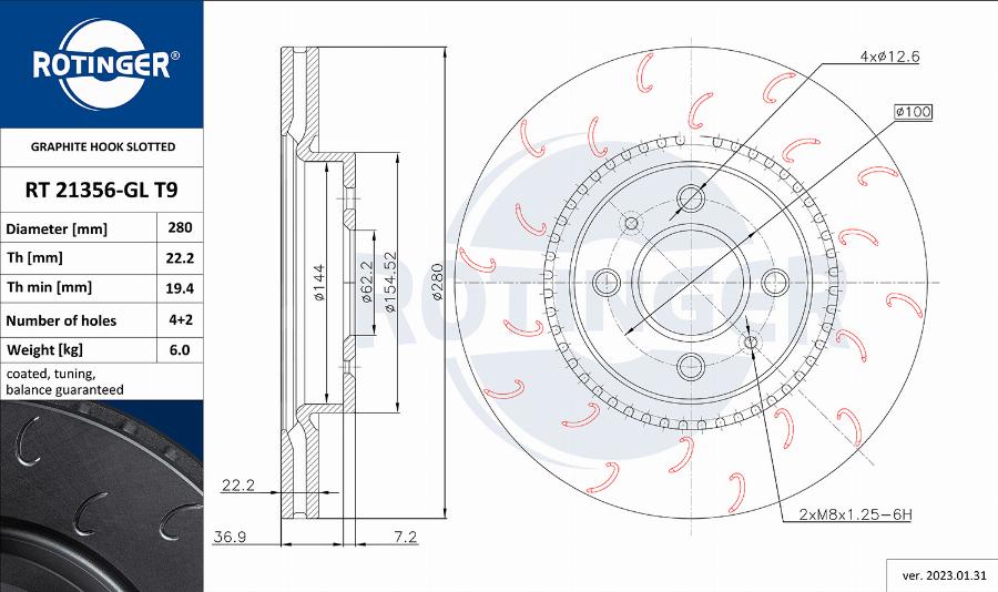 Rotinger RT 21356-GL T9 - Jarrulevy inparts.fi