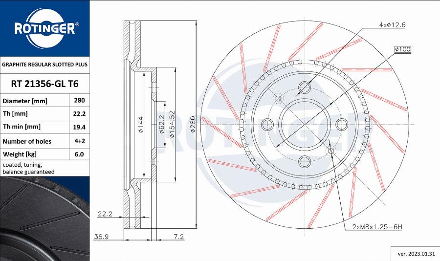 Rotinger RT 21356-GL T6 - Jarrulevy inparts.fi