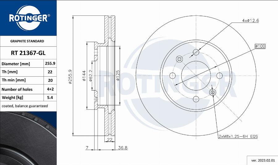 Rotinger RT 21367-GL - Jarrulevy inparts.fi