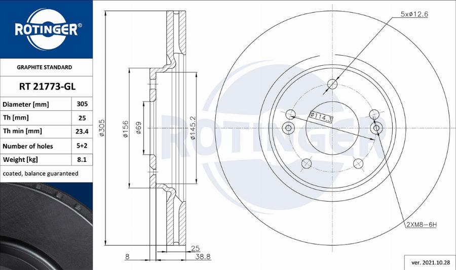 Rotinger RT 21773-GL - Jarrulevy inparts.fi