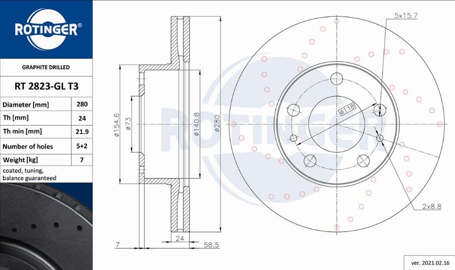 Rotinger RT 2823-GL T3 - Jarrulevy inparts.fi