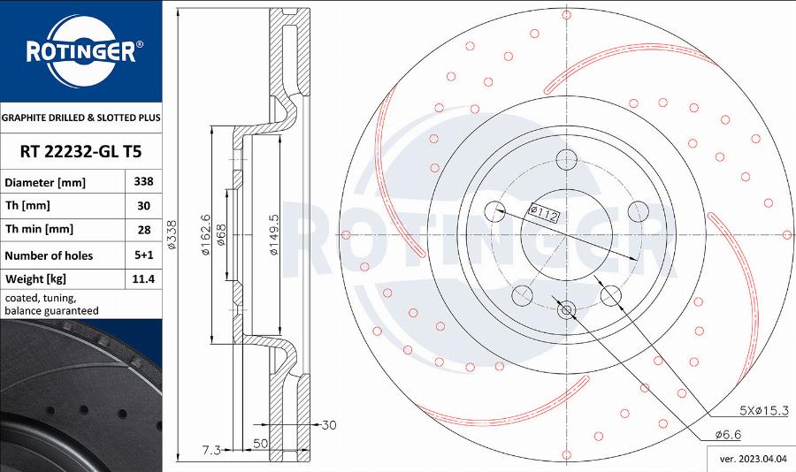 Rotinger RT 22232-GL T5 - Jarrulevy inparts.fi