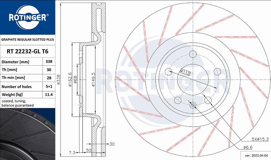 Rotinger RT 22232-GL T6 - Jarrulevy inparts.fi