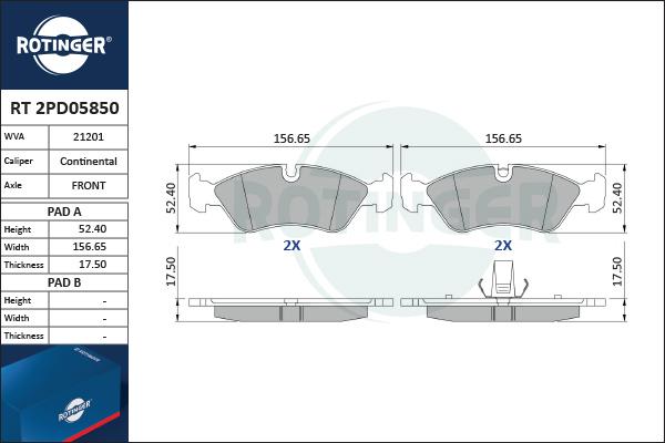 Rotinger RT 2PD05850 - Jarrupala, levyjarru inparts.fi