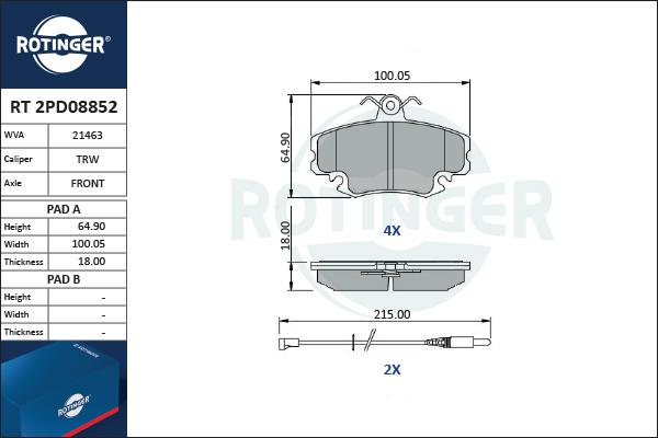 Rotinger RT 2PD08852 - Jarrupala, levyjarru inparts.fi