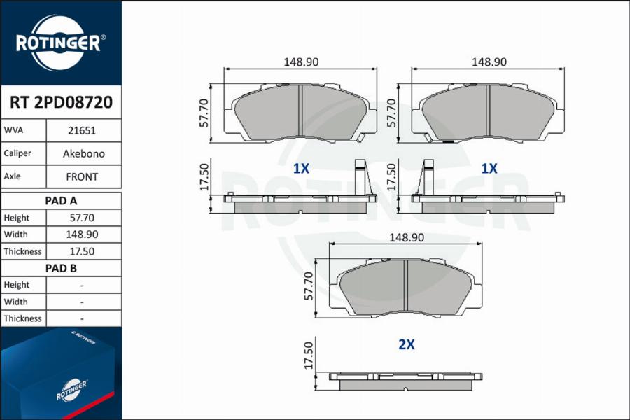 Rotinger RT 2PD08720 - Jarrupala, levyjarru inparts.fi