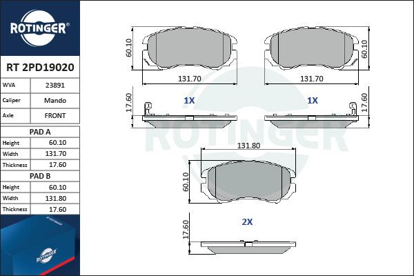 Rotinger RT 2PD19020 - Jarrupala, levyjarru inparts.fi